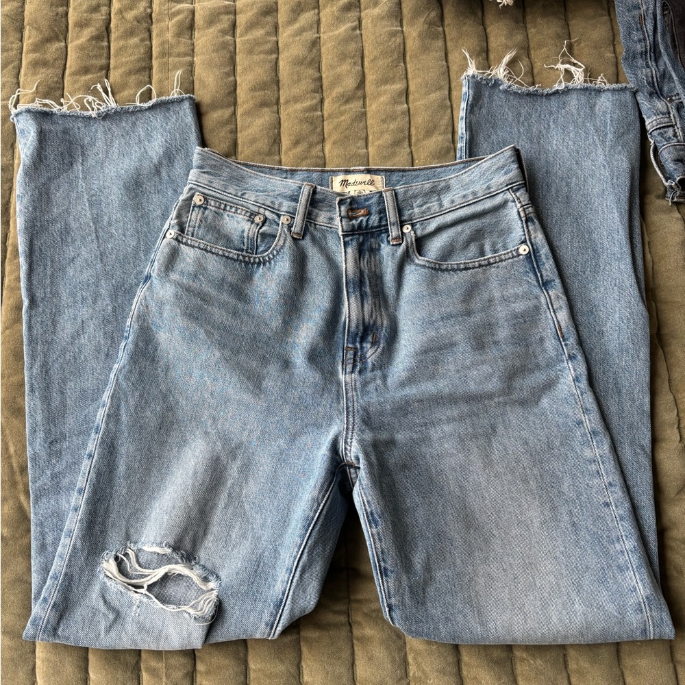 Madewell Light Wash High-Rise Straight Jeans